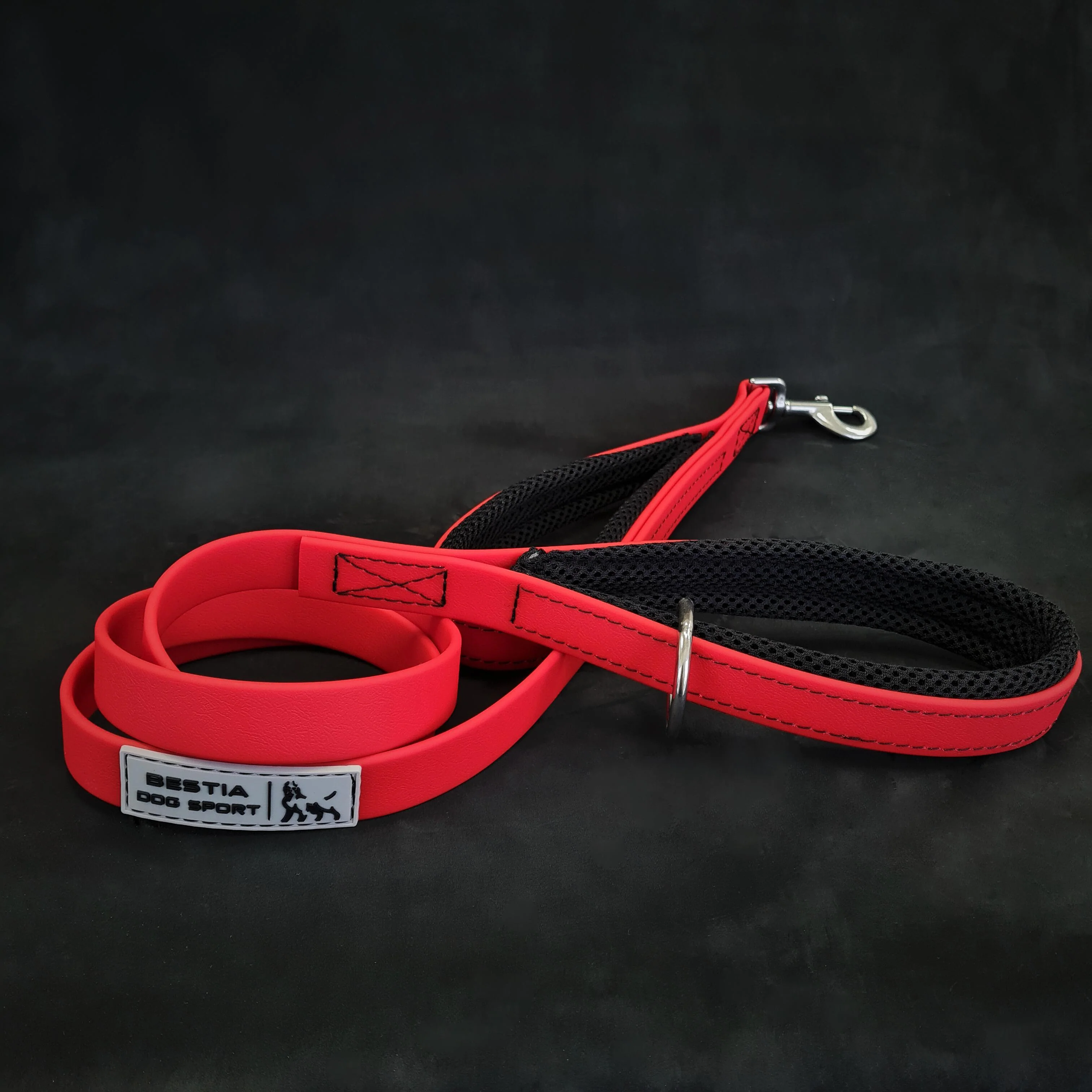 BESTIA DOG SPORT dual handle leash Red - Image 2