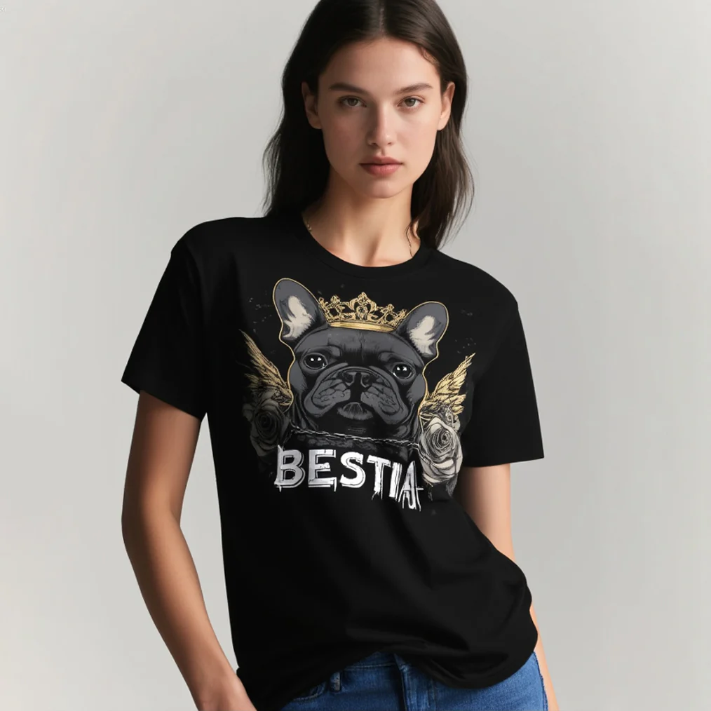 French Bulldog T-shirt Black - Image 2