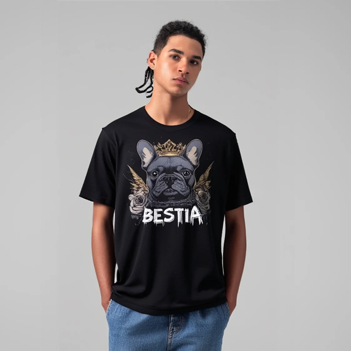 French Bulldog T-shirt Black - Image 3