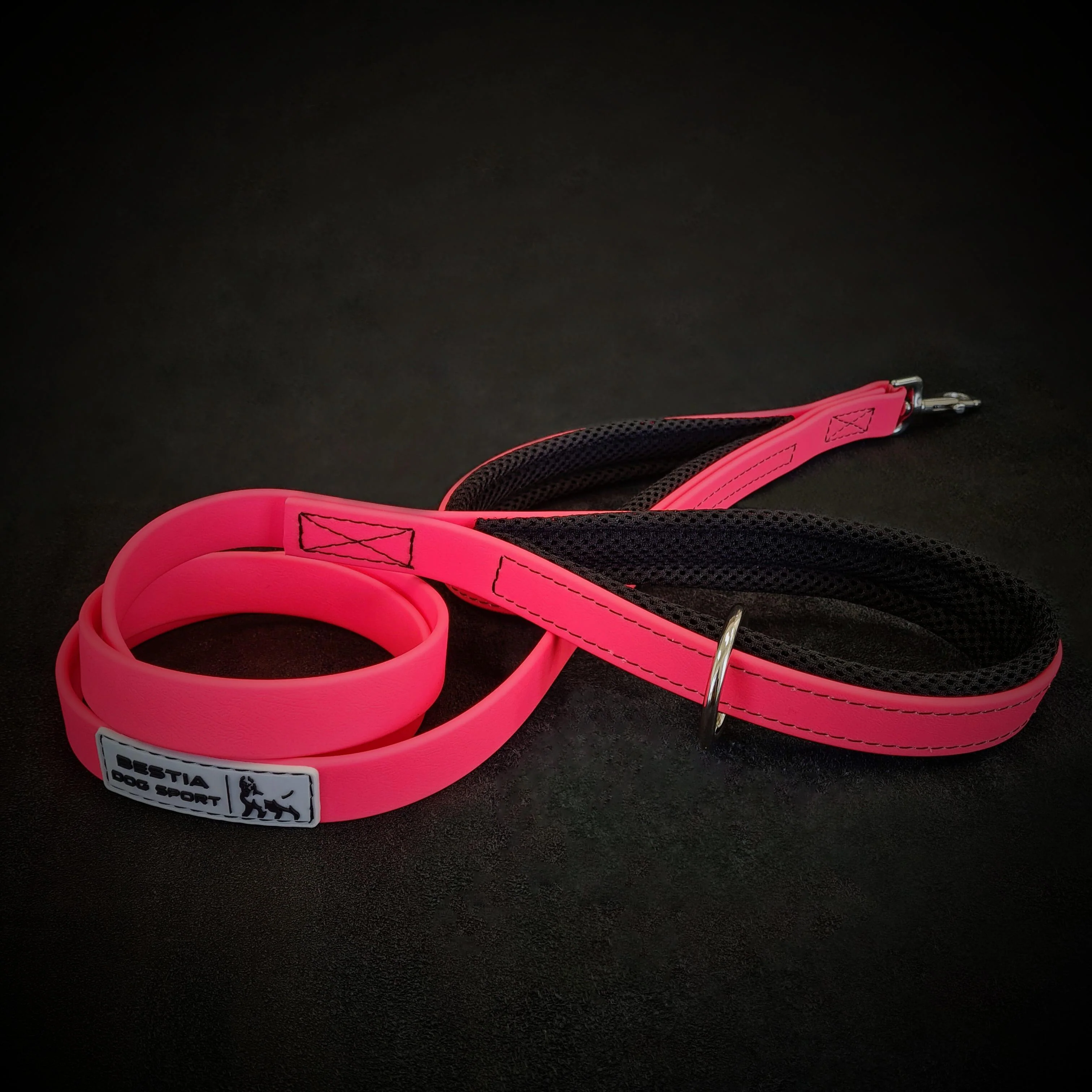 BESTIA DOG SPORT dual handle leash neon pink - Image 2