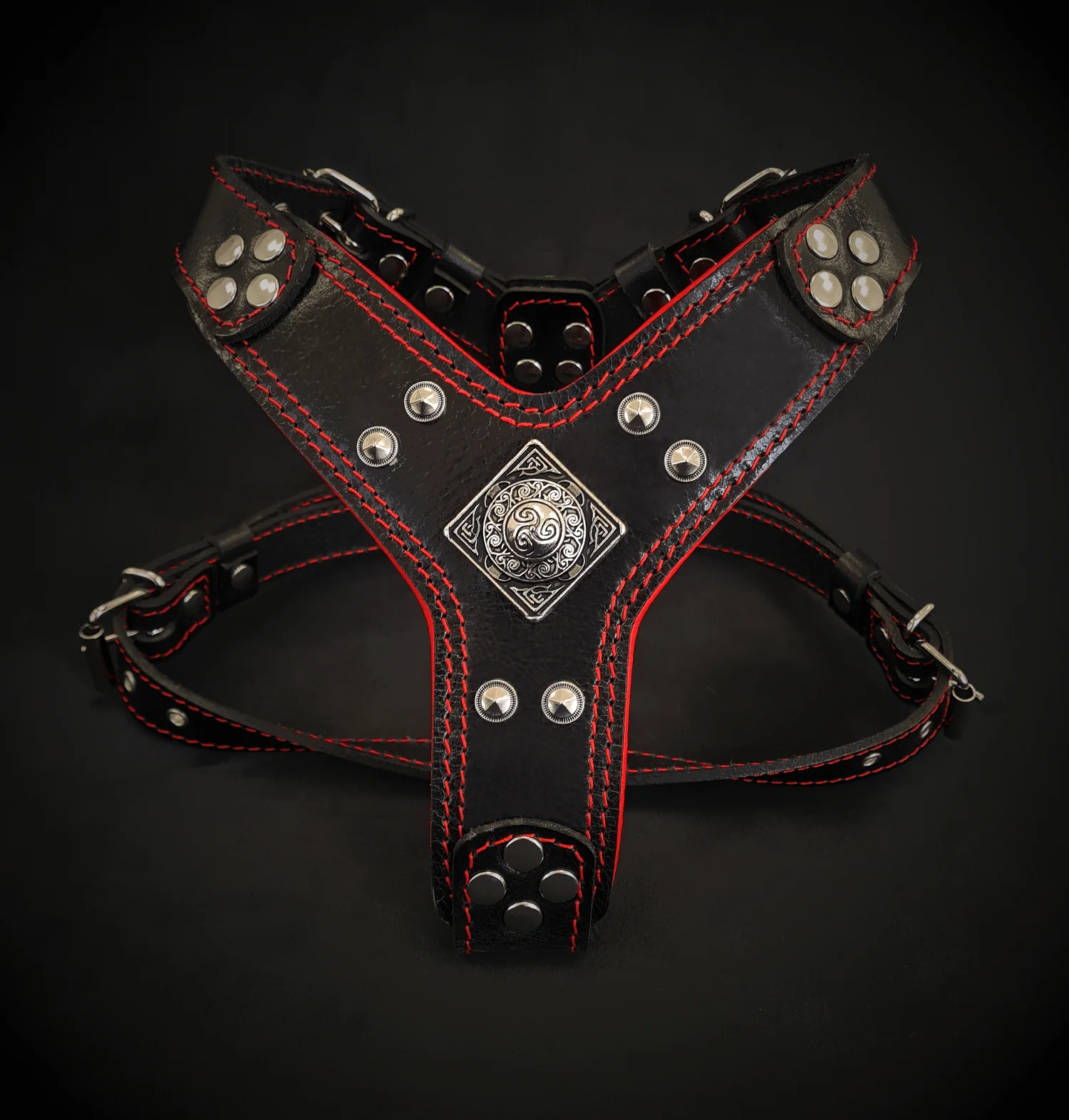 The ''Eros'' harness Black & Red Small to Medium Size